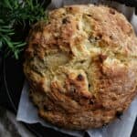 irish soda bread in a cast iron skillet