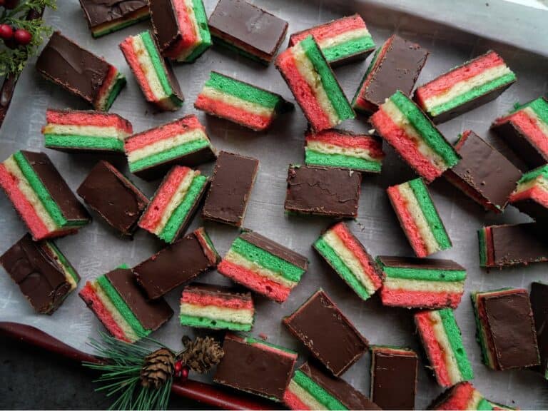 The Best Italian Rainbow Cookies Ever Dee S Little Kitchn   Rainbows1 768x576 