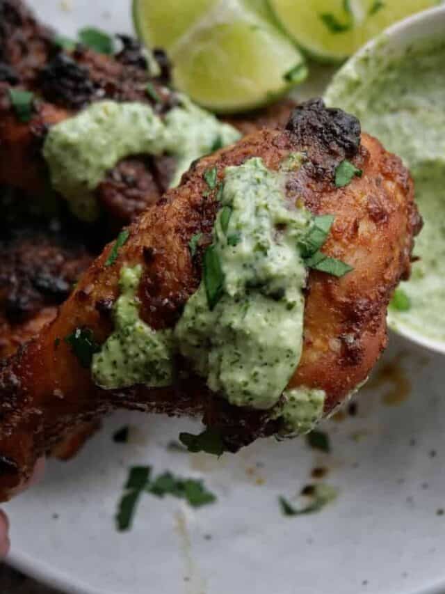 Peruvian Chicken with Green Sauce